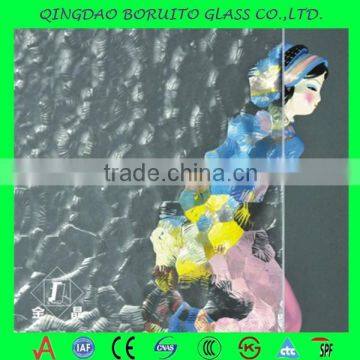 Hot sale 3-6mm oceanic patterned glass price