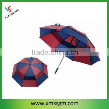 2013 New Products 30inch Windproof Double Canopy Golf Umbrella with Fiberglass frame