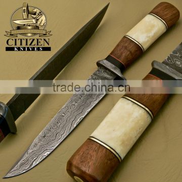 CITIZEN KNIVES, BEAUTIFUL CUSTOM HAND MADE DAMASCUS STEEL HUNTING KNIFE