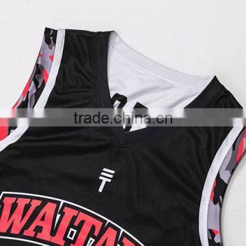 100 Polyester Mesh Fabric Red Logo Embroidery Basketball Jersey Uniform