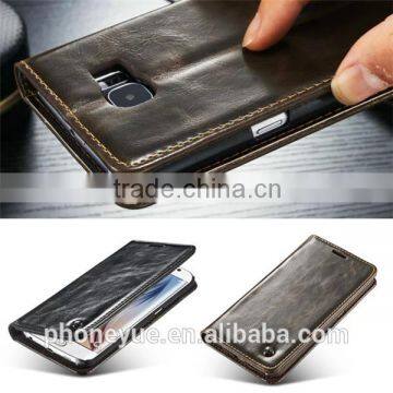 universal luxury smart phone wallet style real leather case for samsung s7 edge