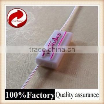 Fashional good quality plastic seal tag with logo string seal shirt tag