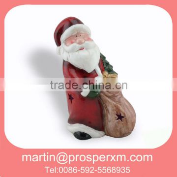 Santa ceramic tealight candle holder christmas