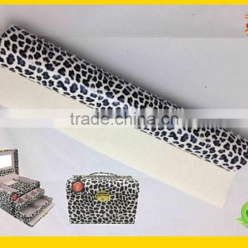 fashion leopard print fabric for toiletry bag or cosmetic case and Jewel Box