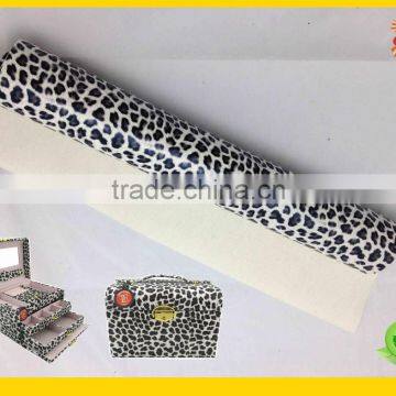 Fashion Leopard Print Fabric for Toiletry Bag or Cosmetic Case and Jewel Box