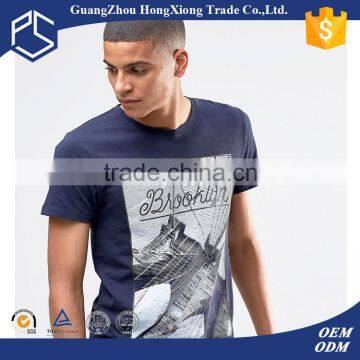 2016 latest design custom o-neck 100% cotton men t shirt printing