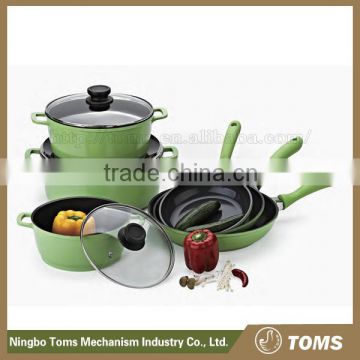 Colourful Aluminium Ceramic coating nonstick 9pcs Cookware Set