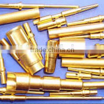 2015 hotselling professional custom high quality copper parts with gold plating