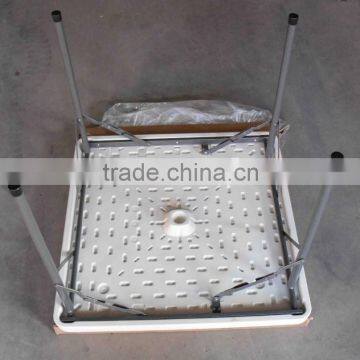 Hight-adjustable Square Dining Room HDPE Plastic Folding Table photo-4