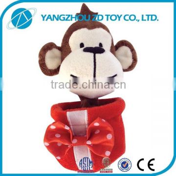 new style soft polyester stuffed christmas plush hanging monkey toys