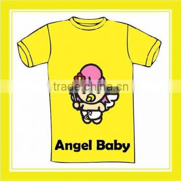 Hot Promotion Product Bros Angel Baby Yellow Short Sleeve T-shirt