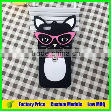 Lovely Cat With Glasses 3d Silicone Mobile Phone Case Cover for LG G2 D802 Cell Phone Back Cover Case photo-3