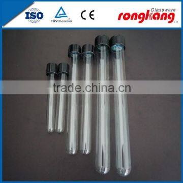 Glass test tube with screw cap