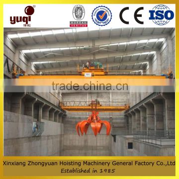 overhead crane with grab widely used in loading goods port factory workshop power plant