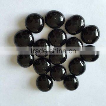 Black Color Smooth Glass Pebbles