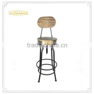 custom metal and wood chair for coffee bar or beer bar deco