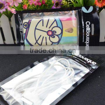 aluminium foil zipper printed one side clear bag with hang hole