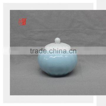 Round Color Clay Ceramic Tea Coffee Sugar Pot