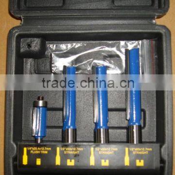 TC-004K Hand Tool Machine Parts 4PCS TCT Carbide Tipped Router Bit Set For Wood Cutting