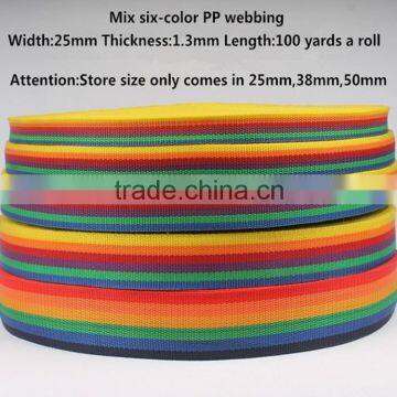 wholesales 38mm rainbow webbing belt for luggage belt