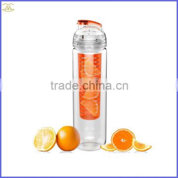 2016 Pe Tritan Sport Water Bottle Plastic New Fruit Infuse Bottle Water Bottle Bpa Free