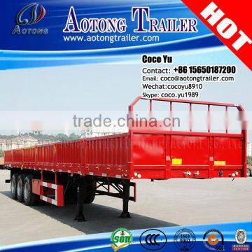 Good quality Tri axles flat deck drop side truck trailer type new semi trailer price