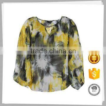 Clothes Supplier Latest Design Custom Fashion Lady Chiffon Top