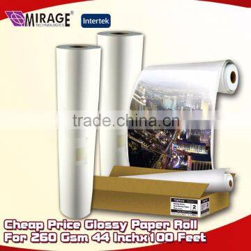 Cheap Price Glossy Paper Roll For 260 Gsm 44 Inchx100 Feet