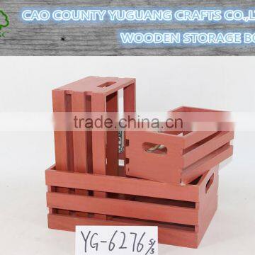 modern design cheap wooden crates displays with handles for sale