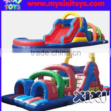 XIXI inflatable water slide with pool obstacle course