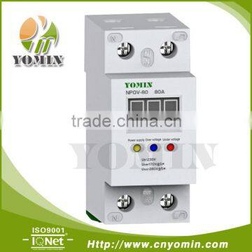 80A 63A Full Automatic Over-voltage and Low-voltage Protector Circuit Breaker