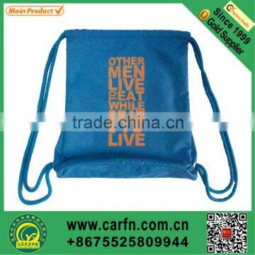 custom printed nylon drawstring back bag china supplier