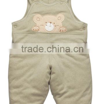 2015 Latest design pure cotton WINTER BABY BIB PANT