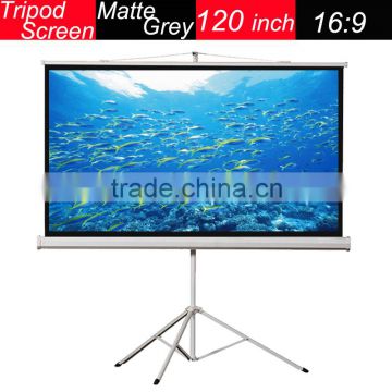 Floor stand tripod portable matte grey16:9 projector curtain