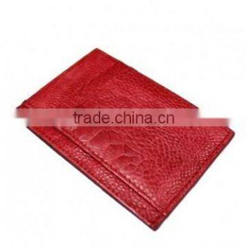 Ostrich leather card clip wallet SOCW-004