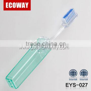 mini folding transparent airline travel toothbrush disposable hotel toothbrush