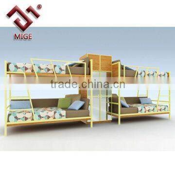 metal bunk bed with desk