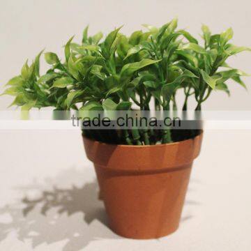 Plastic Artificial Potted Grass Leaves Bonsai for Window display