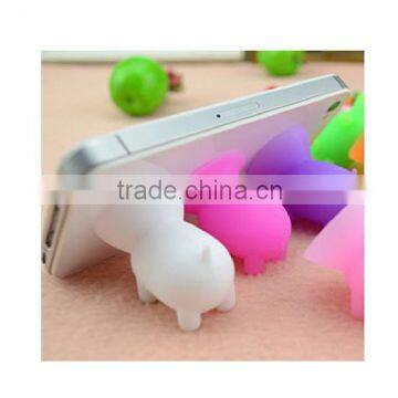 Lovely Cute Silicone Pet Pig Cell Phone Bracket Phone Stand Holder for All iPhone/Make design phone stand holder China Factory