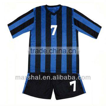 Kids soccer Jersey customize team soccer uniforms for kids stripe half sleeve uniform