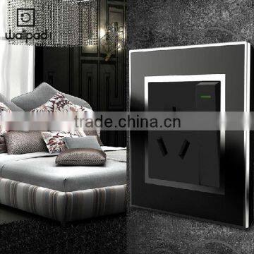 New Design Wallpad Black Waterproof Acrylic Glass 110~250V 1Gang Switch and Electric 3 Pin Austrilia Wall Socket
