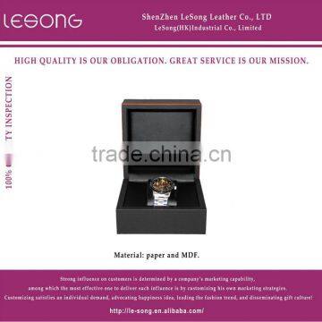 Luxurious Wooden Watch box/Black paper watch box for single watch