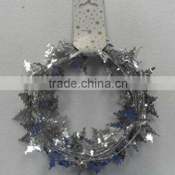 9 Feet Foil PVC Silver Christmas Tree Wire Tinsel Garland