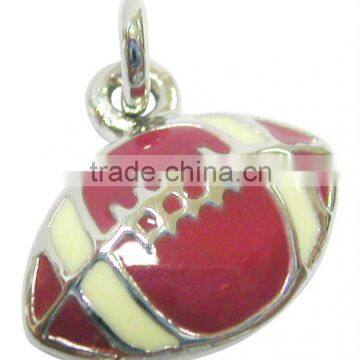 fashion metal rugby ball pendant necklace jewelry, Various Designs and colours,12.5*14.3mm