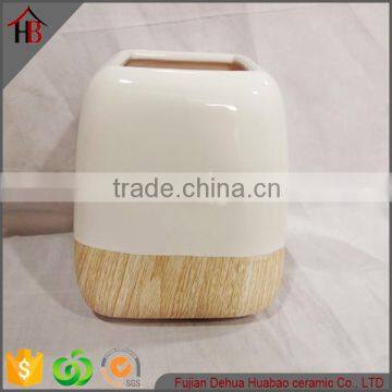 ceramic wooden grain flower vase handmade designs