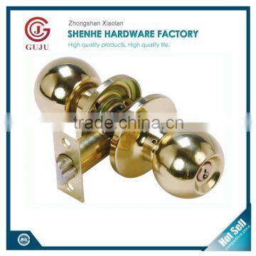 Golden color polished brass American style keys knob locks