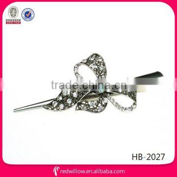 2014 Stylish antique metal diamante beak hair clips