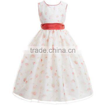 Latest Summer Red Girls Princess Dresses Sleeveless Floral Girl Wedding Dress Fashion Children Wear For OEM CMGD90326-17