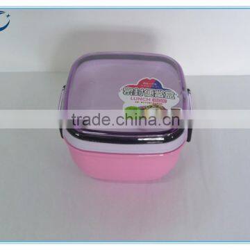 promotional lunch box custom plastic double wall lunch box with chinese supplier bento lunch box