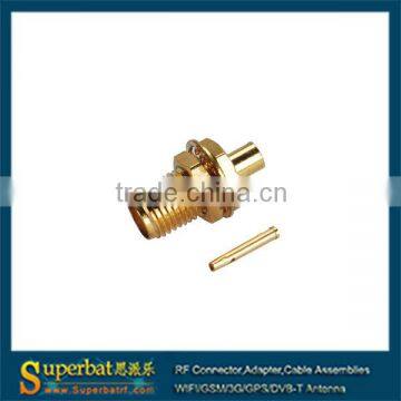 SMA Solder female Bulkhead connector for .086'' Cable,RF coaxial connector